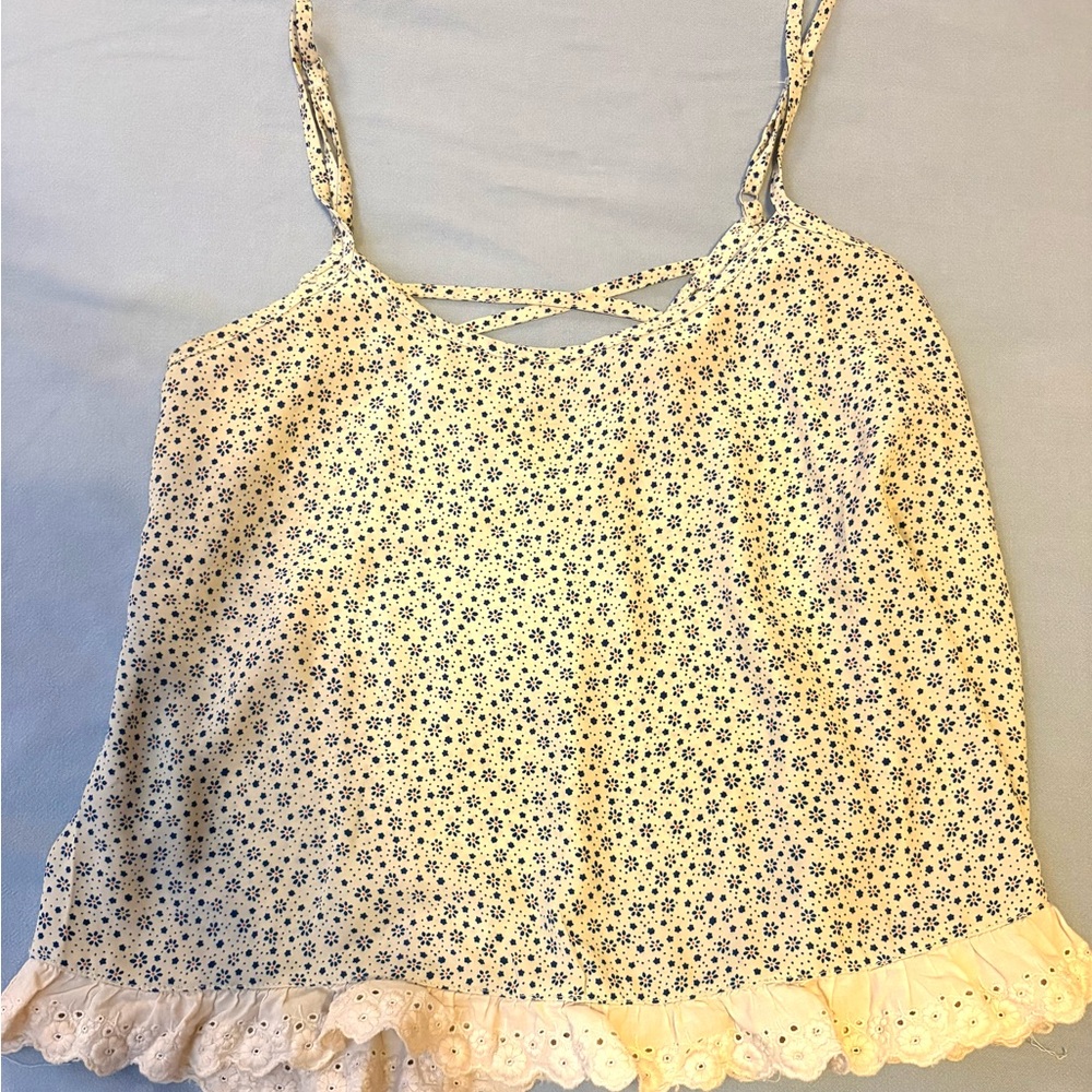 Delicate Floral Cream Camisole Top